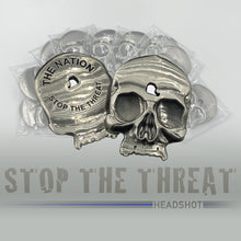 Load image into Gallery viewer, Headshot Challenge Coin with shot thru forehead police military nypd lapd chicago cbp atf fbi secret service I-019 - www.ChallengeCoinCreations.com