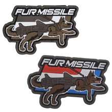 Load image into Gallery viewer, K9 Canine Fur Missile Dogs Of War PVC Hook and Loop Morale  Patch Army Navy USMC Air Force LEO FREE USA SHIPPING SHIPS FROM USA P-00153-1/2 PAT-343/A (E)