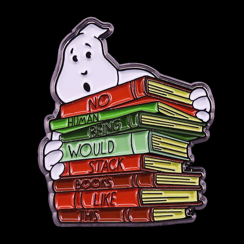 Parody Stacked Books Mooglie Ghost Ghostbusters  Enamel Pin FREE USA Shipping ZQ-373 - www.ChallengeCoinCreations.com