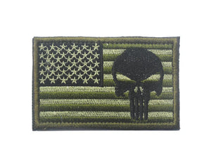 USA FLAG Skull Punisher Tactical Patch Army Marines Morale Hook and Loop FREE USA SHIPPING  SHIPS FROM USA PAT-568 (E)