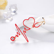 Load image into Gallery viewer, Heart Heartbeat Stethoscope EKG Medical Nurse Doctor EMT EMS Pin Brooch P-018 - www.ChallengeCoinCreations.com