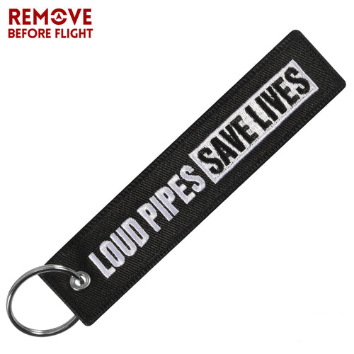 Loud Pipes Save Lives Motorcycle Keychain Luggage Tag Motorcycle Bike Week Harley Kawasaki Suzuki Honda Yamaha Sturgis LKC-47 - www.ChallengeCoinCreations.com