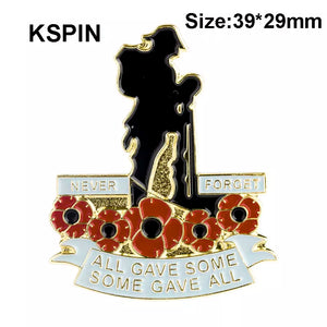 Soldier With Poppies Pin American Legion Veterans Day Lest We Forget Army Navy Air Force Marines Coast Guard Merchant Marines FREE USA SHIPPING  SHIPS FROM USA P-199