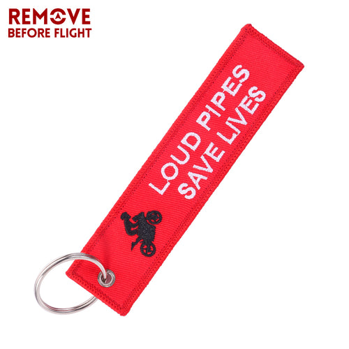 LOUD PIPES SAVE LIVES Keychain Luggage Tag Motorcycle Bike Week Harley Kawasaki Suzuki Honda Yamaha Sturgis LKC-48 - www.ChallengeCoinCreations.com