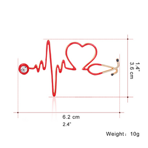 Heart Heartbeat Stethoscope EKG Medical Nurse Doctor EMT EMS Pin Brooch P-018 - www.ChallengeCoinCreations.com