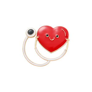 Medical Nurse Doctor Stethoscope With Heart Inspired Pin Vaccine Hospital Front Line Essential Worker P-112 - www.ChallengeCoinCreations.com