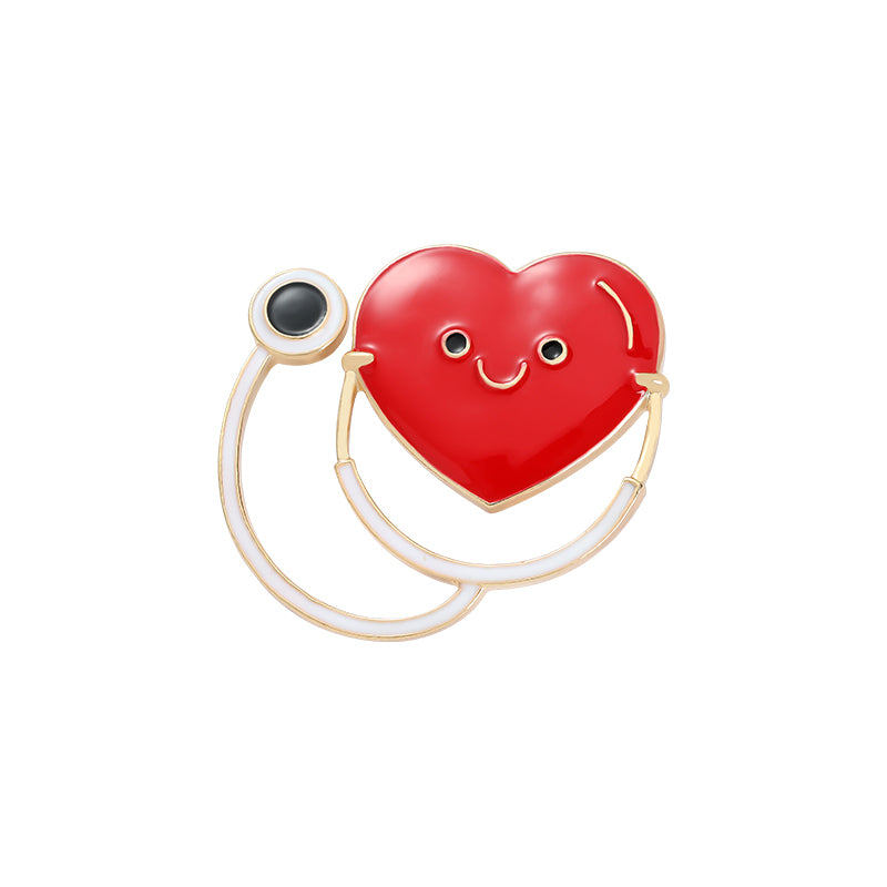 Medical Nurse Doctor Stethoscope With Heart Inspired Pin Vaccine Hospital Front Line Essential Worker P-112 - www.ChallengeCoinCreations.com