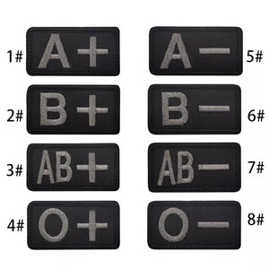 Blood Type Embroidered Tactical Morale Patch FREE USA SHIPPING SHIPS FROM USA V01387 PAT-283A/H