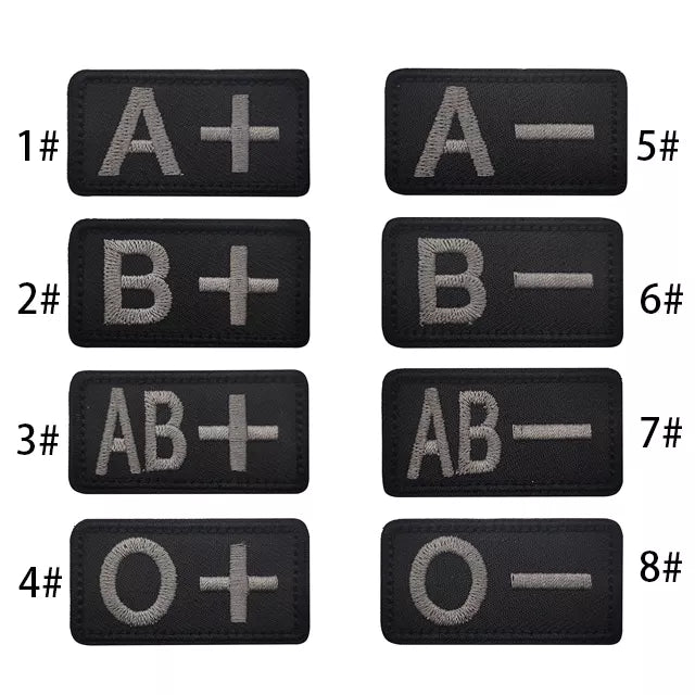 Blood Type Embroidered Tactical Morale Patch FREE USA SHIPPING SHIPS FROM USA V01387 PAT-283A/H