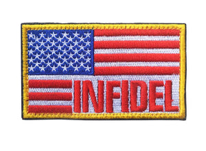 Infidel US Flag Tactical Patch Army Marines Morale Hook and Loop FREE USA SHIPPING  SHIPS FROM USA PAT-193