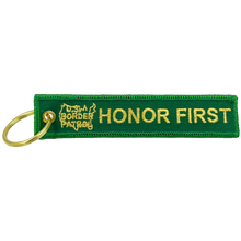 Load image into Gallery viewer, US Border Patrol Agent Keychain or Luggage Tag or zipper pull Honor First Thin Green Line BL2-010B LKC-89