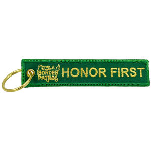 US Border Patrol Agent Keychain or Luggage Tag or zipper pull Honor First Thin Green Line BL2-010B LKC-89