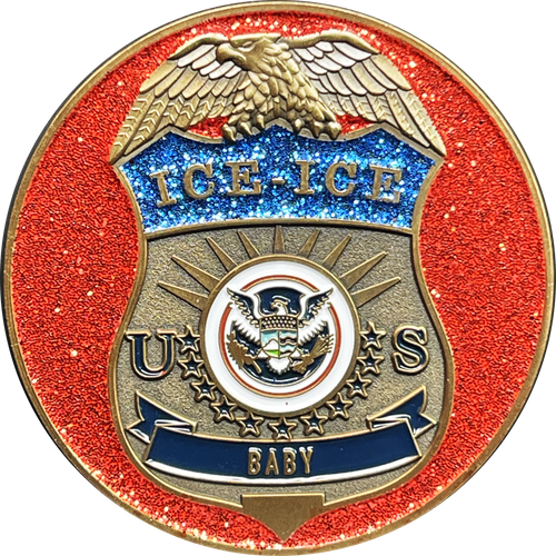 ICE ICE Baby Challenge Coin ERO dro  hsi Vanilla Ice Parody Immigration and Customs Enforcement BL12-002 - www.ChallengeCoinCreations.com