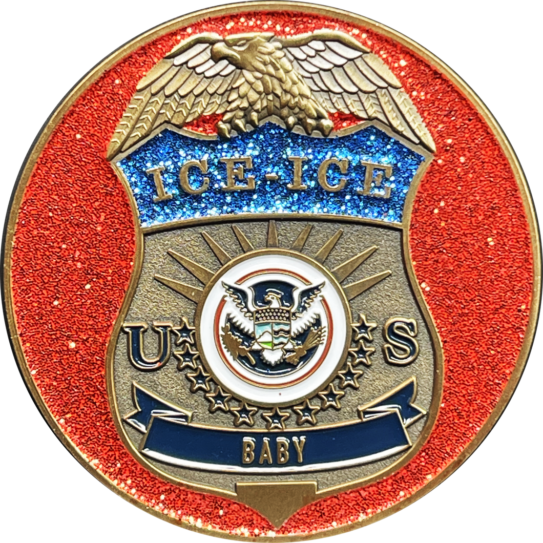 ICE ICE Baby Challenge Coin ERO dro  hsi Vanilla Ice Parody Immigration and Customs Enforcement BL12-002 - www.ChallengeCoinCreations.com