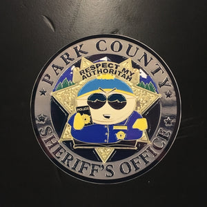 Parody South Park Police Department Sheriff Cartman 3.5" Sticker 2 Pack