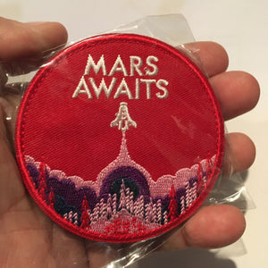 MARS AWAITS Full Size Emboidered Patch FREE USA SHIPPING SHIPS FROM USA PAT-208
