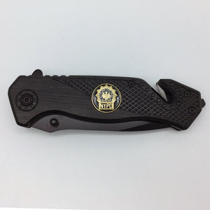 NYPD Detective Police collectible 3-in-1 Police Tactical Rescue Knife with Seatbelt Cutter Steel Serrated Blade Glass Breaker 25-K