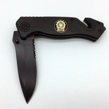 Load image into Gallery viewer, NYPD Detective Police collectible 3-in-1 Police Tactical Rescue Knife with Seatbelt Cutter Steel Serrated Blade Glass Breaker 25-K