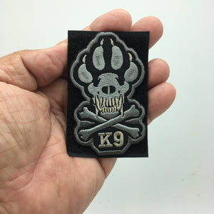 K9 Canine Paw Skull Cross Bones PoliceMilitary Hook and Loop Tactical Morale Patch FREE USA SHIPPING SHIPS FROM USA PAT-634
