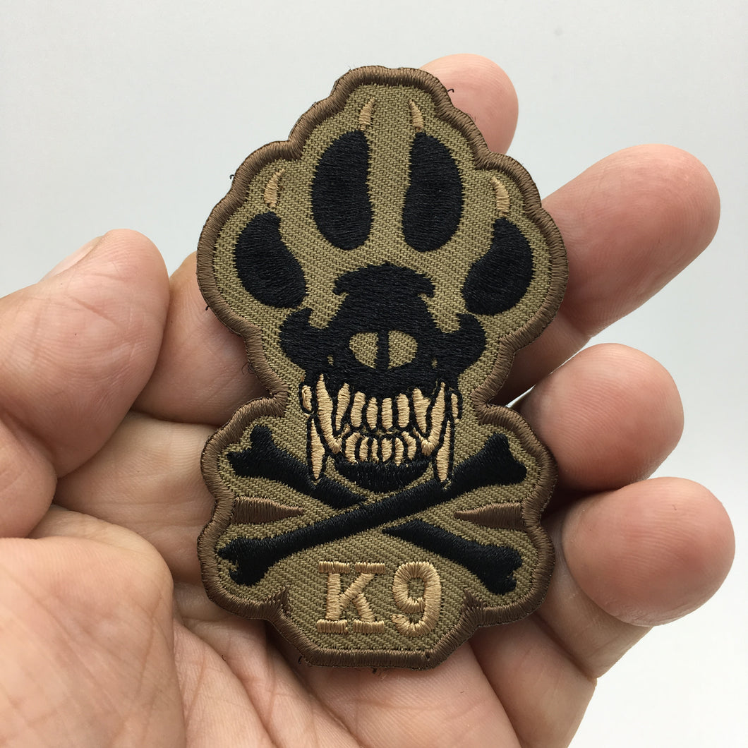 K9 Canine Paw Skull Cross Bones Police Military Hook and Loop Tactical Morale Patch FREE USA SHIPPING SHIPS FROM USA PAT-637
