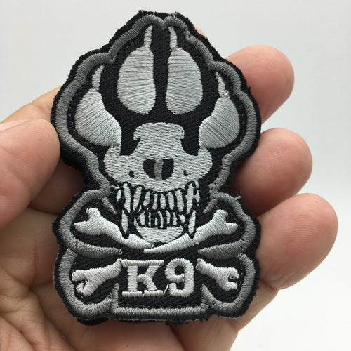 K9 Canine Paw Skull Cross Bones Police Military Hook and Loop Tactical Morale Patch FREE USA SHIPPING SHIPS FROM USA PAT-638