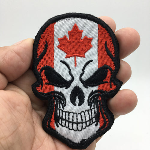 Canada Flag Skull Military Tactical Morale Hook and Loop Morale Patch FREE USA SHIPPING SHIPS FROM USA PAT-645