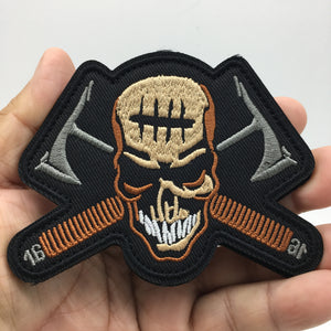 Classic Soldier Hatchet Skull  Helmet Hook and Loop Tactical Morale Patch FREE USA SHIPPING SHIPS FROM USA PAT-647