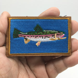 Fly Fishing Rainbow Trout Hiking Military Tactical Morale Hook and Loop Morale Patch FREE USA SHIPPING SHIPS FROM USA PAT-648