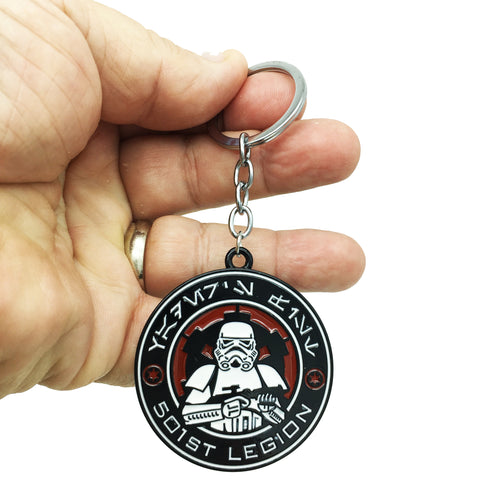 Star Wars Inspired 501st  501rst Keychain Mandalorian Disney Baby Yoda The Child Grogu The Executor KC-010 - www.ChallengeCoinCreations.com