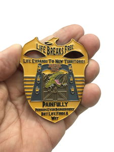 Jurassic Park Security Inspired Challenge Coin O-012 - www.ChallengeCoinCreations.com