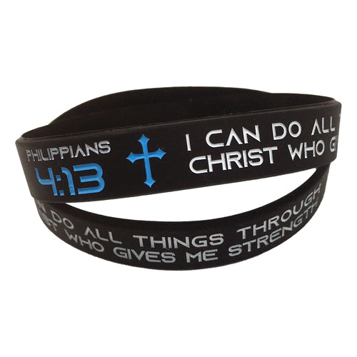 Strength Silicon Bracelet Christian Christ Scripture Philippians 4:13 SBLT-018