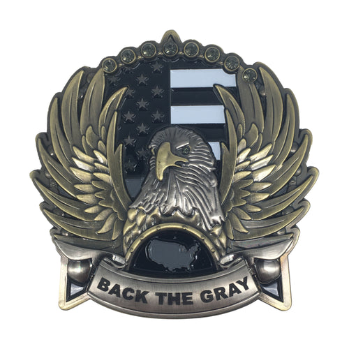 Corrections Officer, LEO, CO Thin Gray Line God Bless America Challenge Coins Correction Officer N-003A