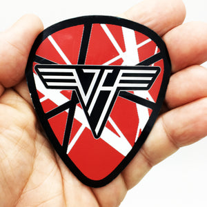 3" Eddie Van Halen Tribute Frankenstein Guitar Pick Sticker Magnet EVH MAG-001 - www.ChallengeCoinCreations.com