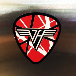 3" Eddie Van Halen Tribute Frankenstein Guitar Pick Sticker Magnet EVH MAG-001 - www.ChallengeCoinCreations.com