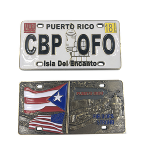 Puerto Rico License Plate Challenge Coin san juan H-005 - www.ChallengeCoinCreations.com