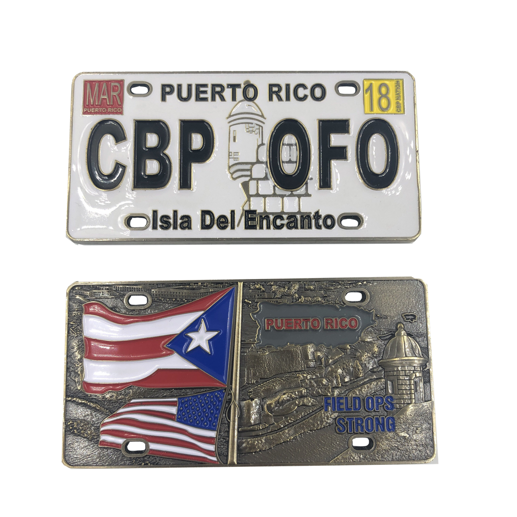 Puerto Rico License Plate Challenge Coin san juan H-005 - www.ChallengeCoinCreations.com
