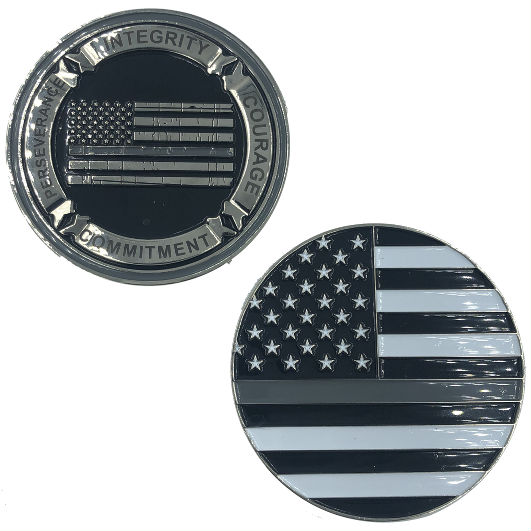 Thin Gray Line Core Values Challenge Coin Police Correctional Officer Corrections CO G-021 - www.ChallengeCoinCreations.com