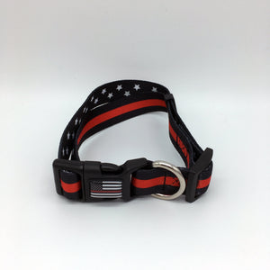 Classic Thin Red Line Dog Collar Firefighter Fireman EMS Rescue Paramedic Medic EMT - www.ChallengeCoinCreations.com