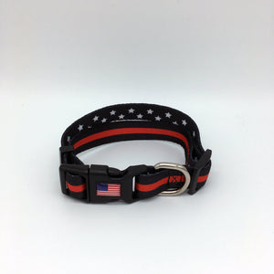 Classic Thin Red Line Dog Collar Firefighter Fireman EMS Rescue Paramedic Medic EMT - www.ChallengeCoinCreations.com
