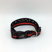 Load image into Gallery viewer, Classic Thin Red Line Dog Collar Firefighter Fireman EMS Rescue Paramedic Medic EMT - www.ChallengeCoinCreations.com