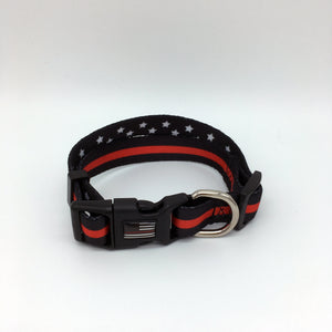 Classic Thin Red Line Dog Collar Firefighter Fireman EMS Rescue Paramedic Medic EMT - www.ChallengeCoinCreations.com