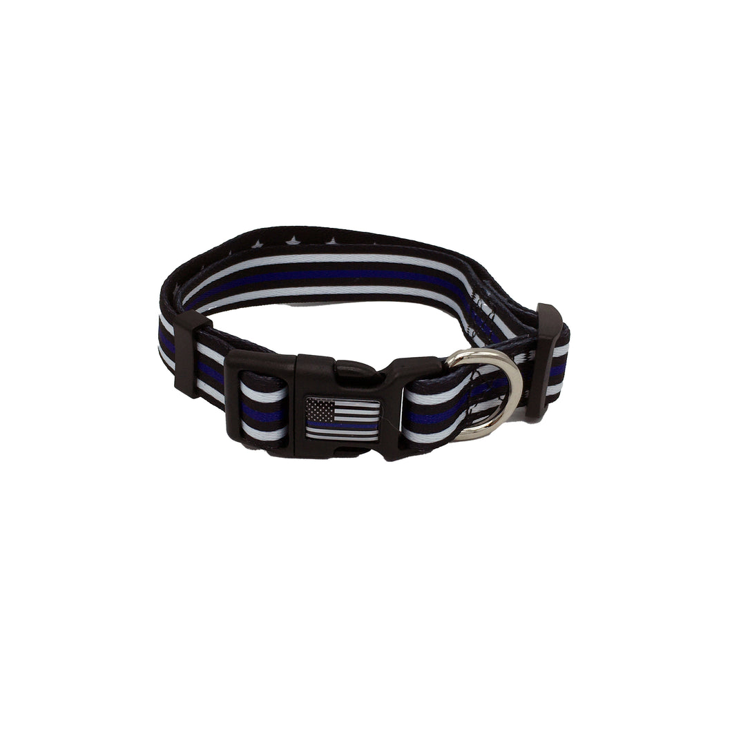 Thin Blue Line Dog Collar Back the Blue Police FBI CBP Air Force Sheriff Officer K9 Canine - www.ChallengeCoinCreations.com