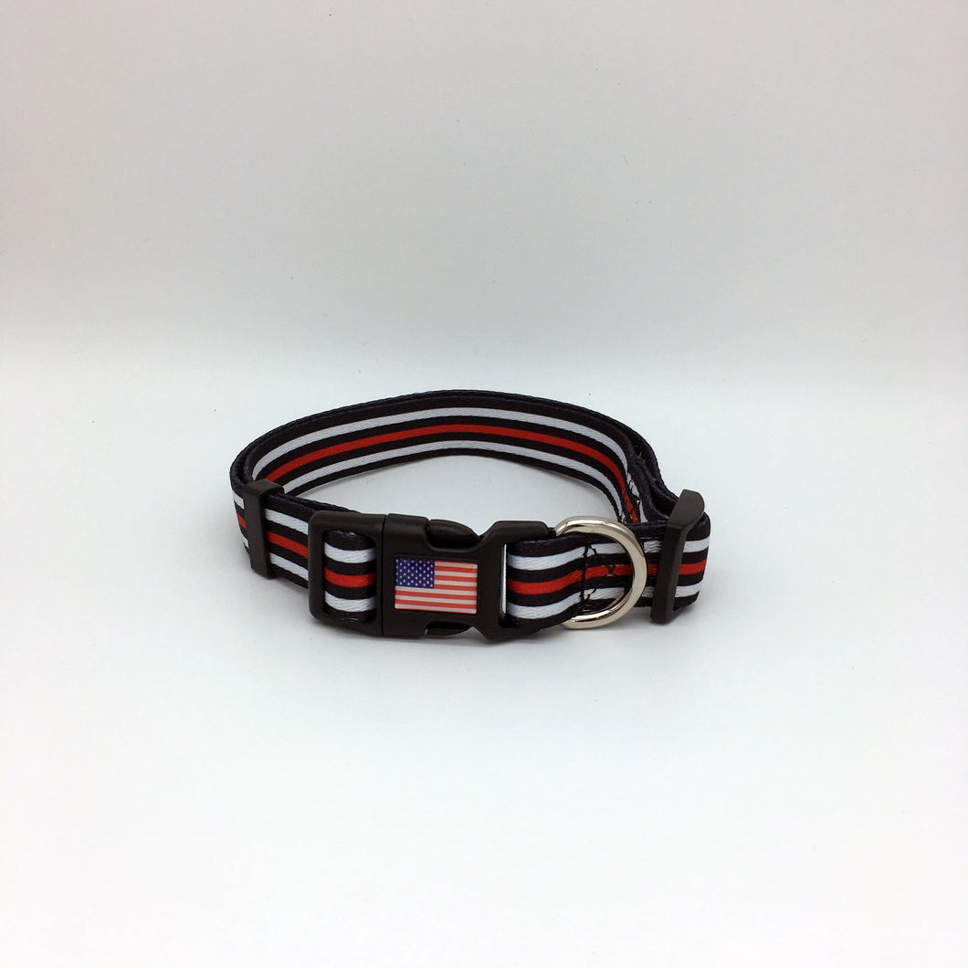 Thin Red Line Dog Collar Firefighter Fireman EMS Rescue Paramedic Medic EMT - www.ChallengeCoinCreations.com