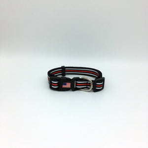 Thin Red Line Dog Collar Firefighter Fireman EMS Rescue Paramedic Medic EMT - www.ChallengeCoinCreations.com