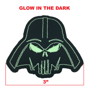 Darth Vader Punisher Inspired 3" Glow In The Dark Mashup Embroidered Patch - www.ChallengeCoinCreations.com