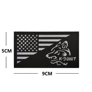 K9 Canine Handler K-9 USA FLAG IR Subdued Reflective Tactical Patch Army Marines Morale Hook and Loop FREE USA SHIPPING  SHIPS FROM USA PAT-565