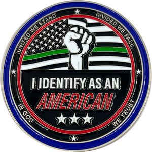 My Pronoun is AMERICAN Thin Green Line Challenge Coin Border Patrol Deputy Sheriff Military EL12-010