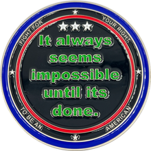 Load image into Gallery viewer, My Pronoun is AMERICAN Thin Green Line Challenge Coin Border Patrol Deputy Sheriff Military EL12-010