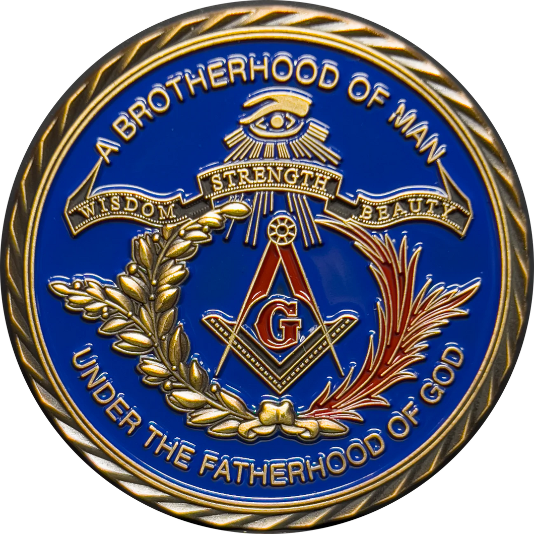 Masonic Illuminati FreeMason Lodge secret freemasonry challenge coin GL8-002
