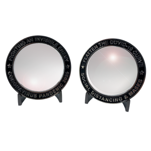 Invisible Enemy Glass Pandemic Challenge Coin for Essential Workers, Nurse, Doctor, EMT, First Responders, Police, Mask BP-001 - www.ChallengeCoinCreations.com